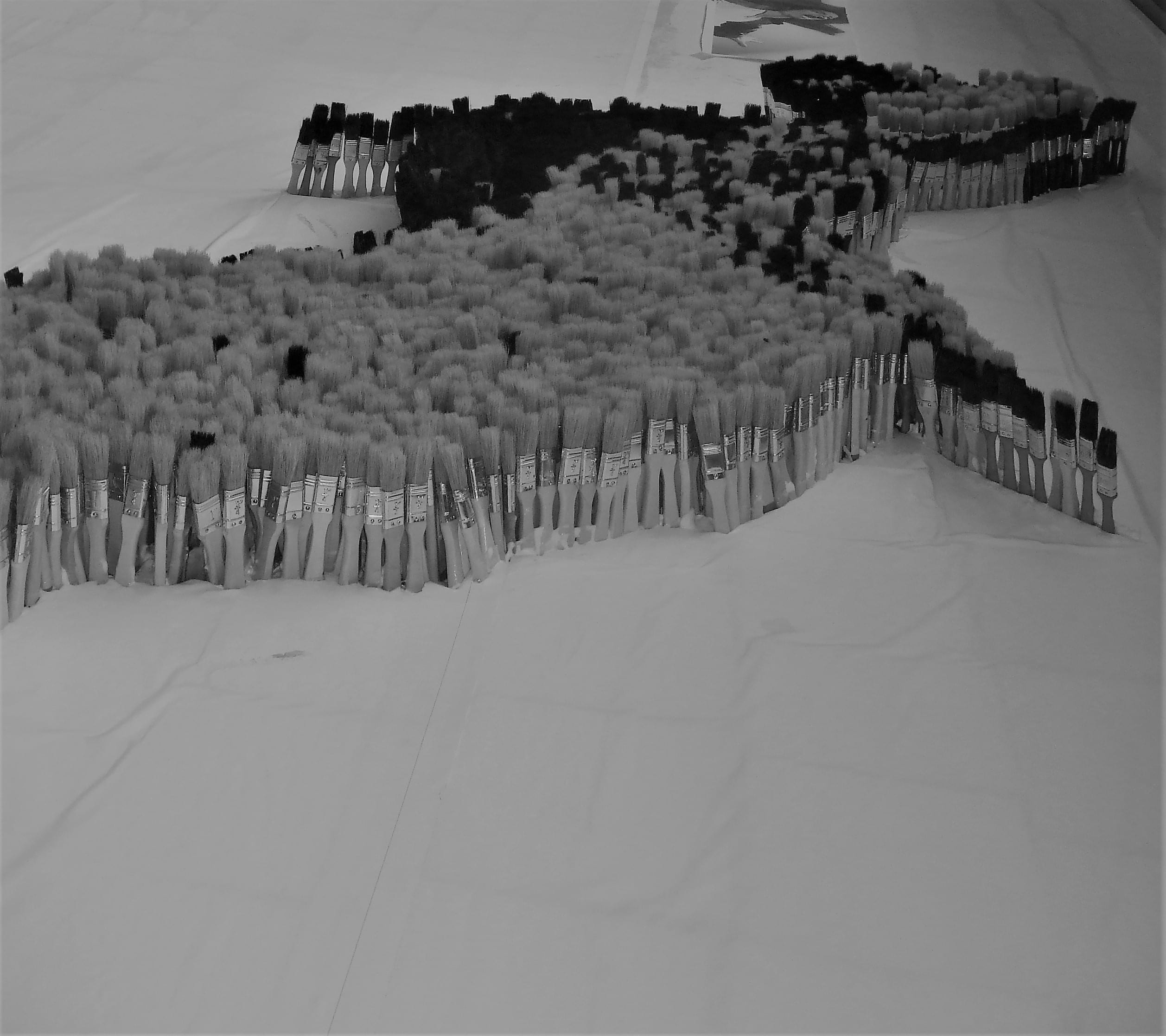 Paintbrush mosaic in progress