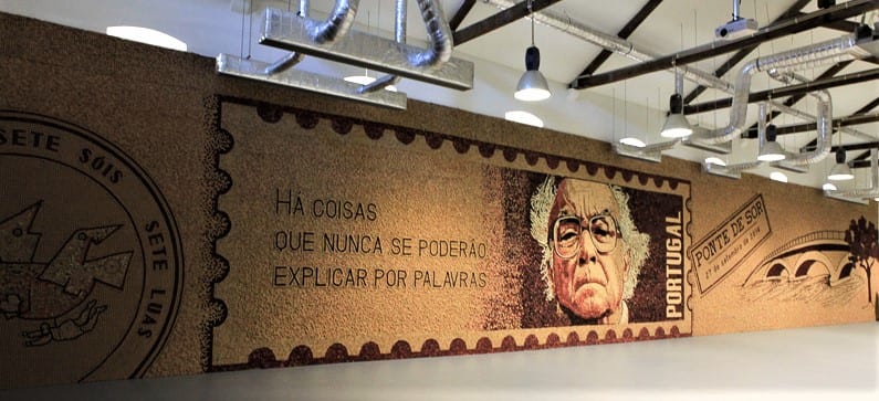 Symbols cork mosaic in Ponte de Sor by Saimir Strati
